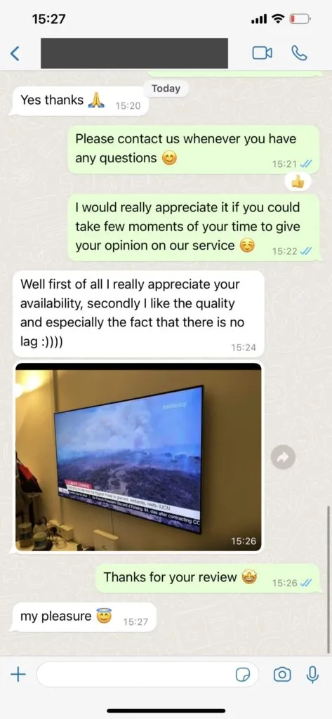 Blueshark IPTV WhatsApp Customer Experience 2