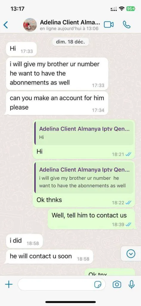 Blueshark IPTV WhatsApp Customer Experience 5